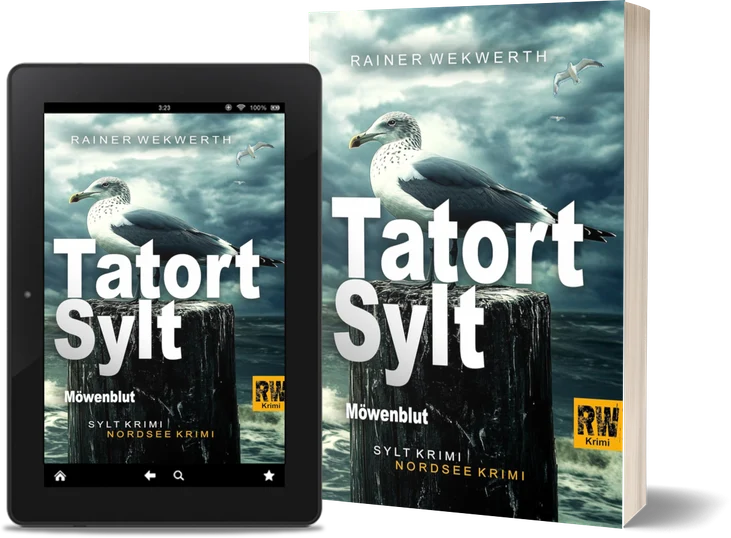 Vorschau Taschenbuch und E-Book „Tatort Sylt: Weisse Schatten (Sylt-Krimi 13)“ von Rainer Wekwerth.